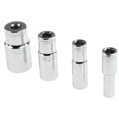 Jeu de douilles RS Pro - 1/2 pouce Carré - 17 pièces - 8 à 32mm - Miroir chromé