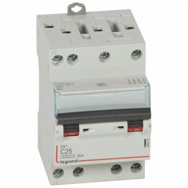 Disjoncteur DNXᶾ4500 Legrand - 25A - Tétrapolaire - 400V - Courbe C - vis/vis 