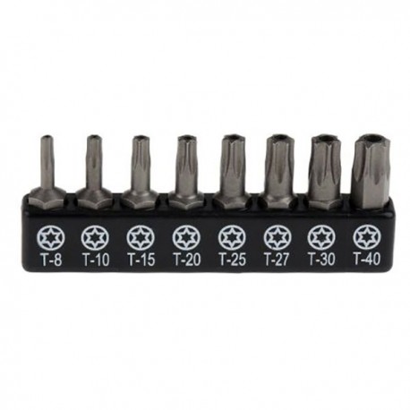 Jeu D'embouts Torx T7 à T40 - 11 Pièces De 50 Mm - Acier S2 Résistant Aux Chocs - Avec Porte-embout Magnétique Et Boîte