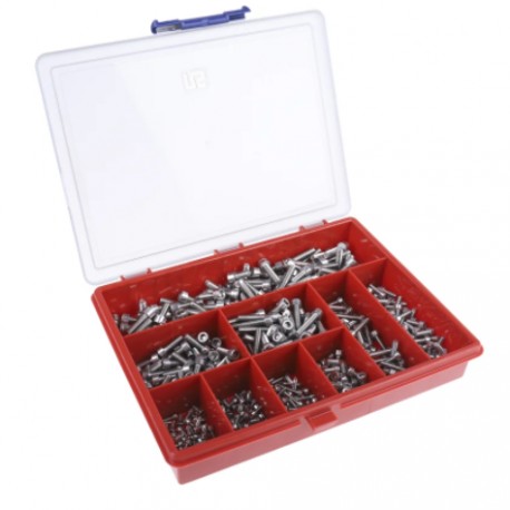 Kit de vis hexagonales à tête creuse RS Pro - 545 pièces - Acier inoxydable - M3, M4, M5, M6