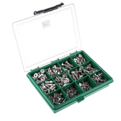 Kit de vis hexagonales à tête plate RS Pro - 410 pièces - Acier inoxydable - M3, M4, M5, M6