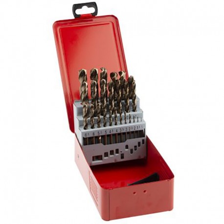 Coffret de forets RS Pro - HSS-E Cobalt - 1mm à 13mm - 25 pièces
