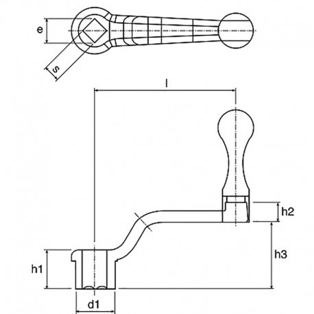 [237-261 - RS Pro] Manivelle rotative acier