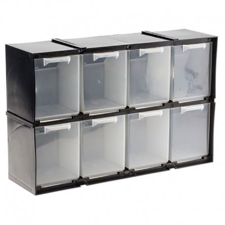Unité de stockage 8 tiroirs RS Pro - 208mm x 325mm x 90mm
