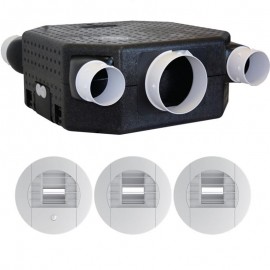 Kit VMC Ozéo Flat Ecowatt 2 - Simple flux hygroréglable - 50W - 264m³/h - 32dB - 3 Bouches