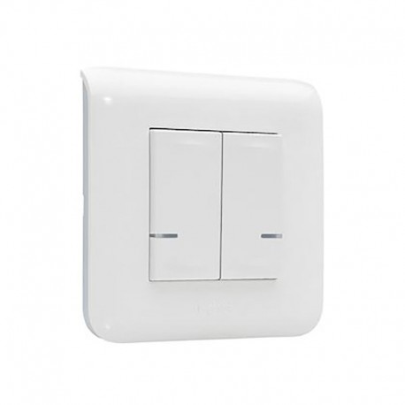 Interrupteur double connecté avec neutre Mosaic Legrand - 2X250W - Blanc