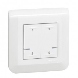 Commande sans fil 4 scénarios Legrand - Mosaic with Netatmo - Blanc