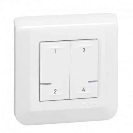 Commande sans fil 4 scénarios Legrand - Mosaic with Netatmo - Blanc