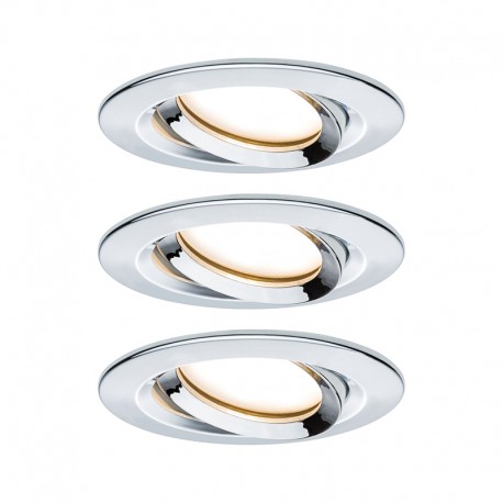 Spots encastrés Nova Plus Coin Paulmann - 3x6W - Orientable - Gradable - Chrome - IP65