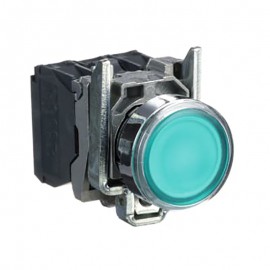Bouton-poussoir Harmony XB4 - lumineux - 1F + 1O - 24v - Ø22 - vert