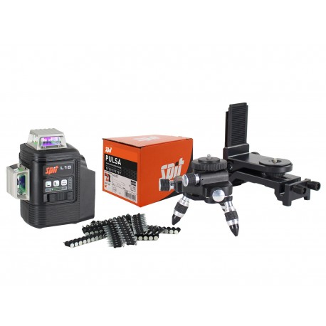 Pack Laser vert L18 SPIT - 18V - 3x360° - Accessoires + batterie + chargeur + 10 000 clous C6-20