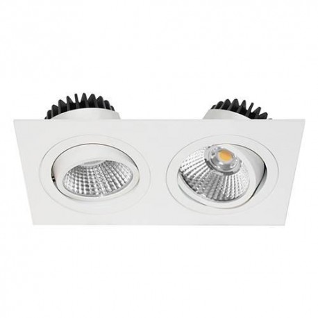 Spot encastré AL2014 SDX Indigo - 2x9W - 3000K - Orientable - Dimmable - Blanc mat
