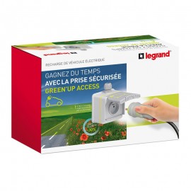 Prêt-à-poser Green'up Access pour véhicule électrique - 16A - 3.7kw - 1 prise - 1 patère - Disjoncteur différentiel inclus