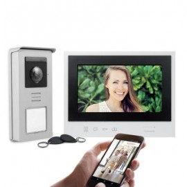 Visiophone Smart Connect à écran 7” - 2 fils - Connecté - avec badges RFID - Blanc