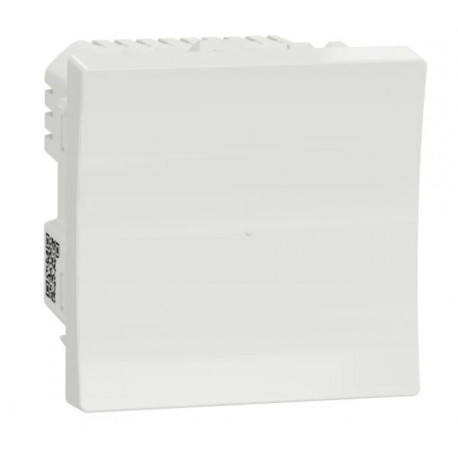 Bouton-poussoir NO Unica Wiser - 2 modules - 10A - Zigbee - Blanc