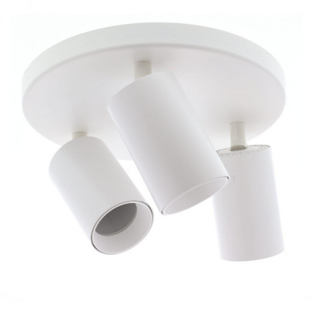 Plafonnier spot blanc YUKO GU10 Indigo - 3x13W - IP20 - Rond orientable