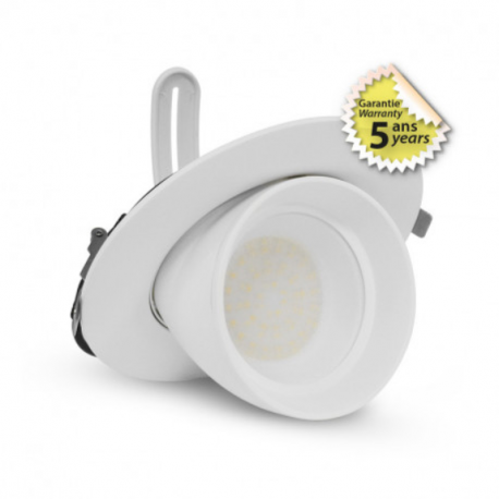 Spot LED Escargot rond CCT - 38W - 3000K à 5700K - Orientable & inclinable - Blanc