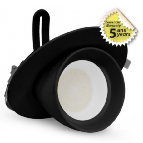 Spot LED Escargot rond CCT - 38W - 3000K à 5700K - Orientable & inclinable - Noir
