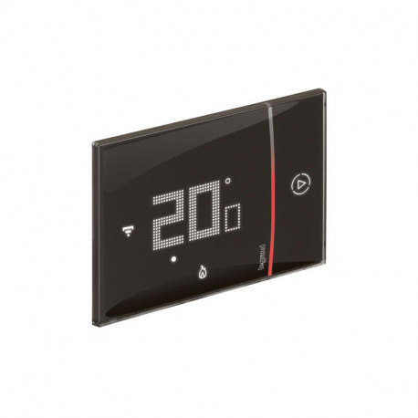 Thermostat connecté Smarther with Netatmo pour montage encastré Legrand - 2 modules - Noir