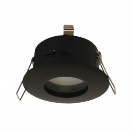 Support spot rond fixe BBC Miidex - Etanche - ∅ 82 mm - finition noir