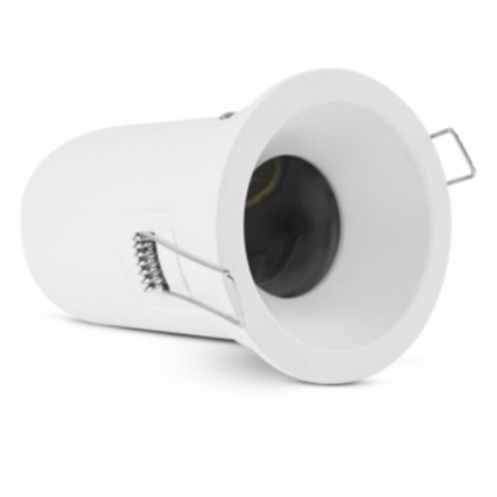 Support de spot recouvrable BBC Miidex - Basse luminance - 90mm - Fixe - Douille automatique - Rond - Blanc