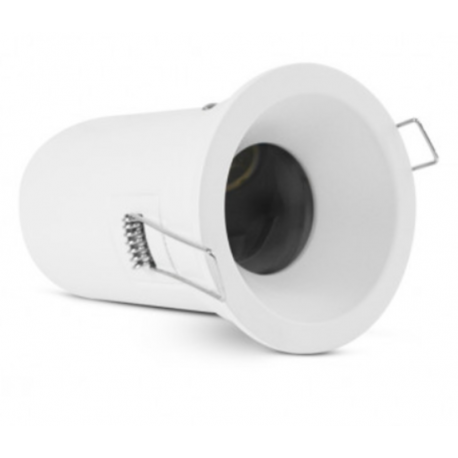 Support de spot recouvrable BBC Miidex - Basse luminance - 90mm - Fixe - Douille automatique - Rond - Blanc