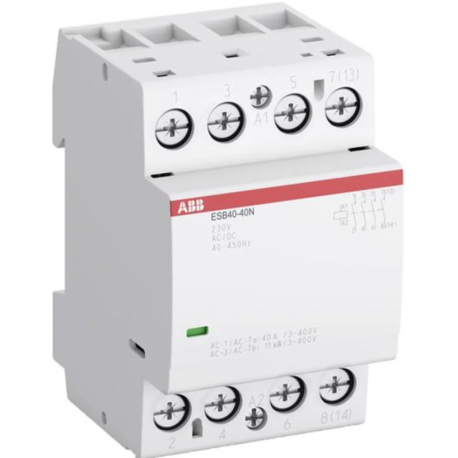 Contacteur ESB40-40N-06 ABB - 4P - 230V - 40A - 4N/O - 3 modules