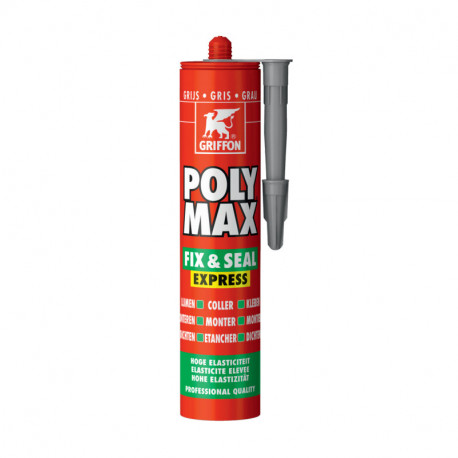 Mastic Poly Max Fix & Seal Express Griffon - 425g - gris