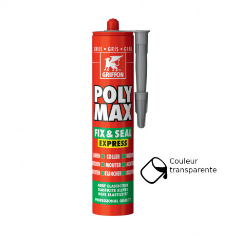 Mastic Poly Max Fix & Seal Express Griffon - 425g - Crystal Clear