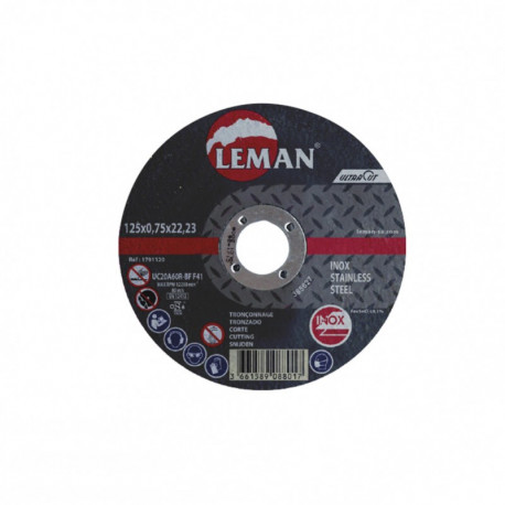 Disque de tronçonnage Inox Ultracut - Leman SA - Corindon supérieur - Plat - ø125mm - Ep. 0.75mm