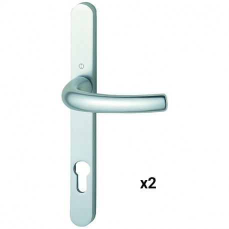 Bequille double Tokyo - Aluminium - Plaque étroite - Clé en l - Brun mat