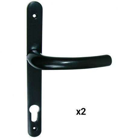 Bequille double Tokyo - Aluminium - Plaque étroite - Clé en l - Noir