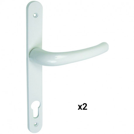 Bequille double Tokyo - Aluminium - Plaque étroite - Clé en l - Blanc