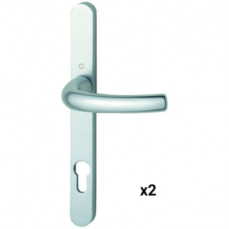 Bequille double Tokyo - Aluminium - Plaque étroite - Clé en l - Argent