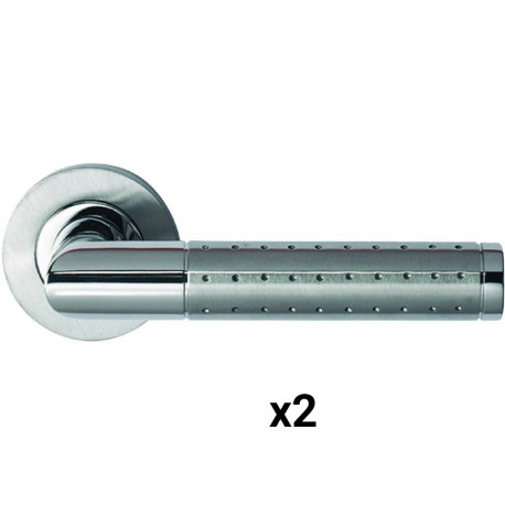 Bequille double Eiffel - Avec rosace - Inox poli satiné