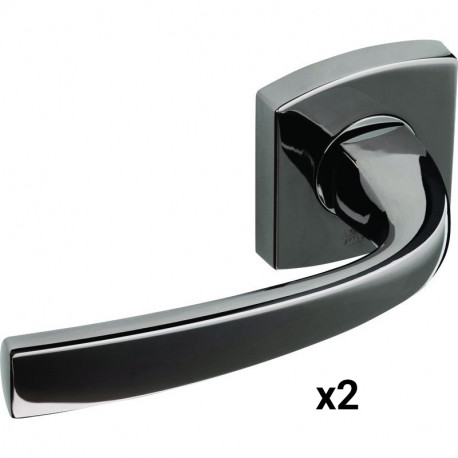 Bequille double Artis - Zamak - Avec rosace - Carré - Diamant noir