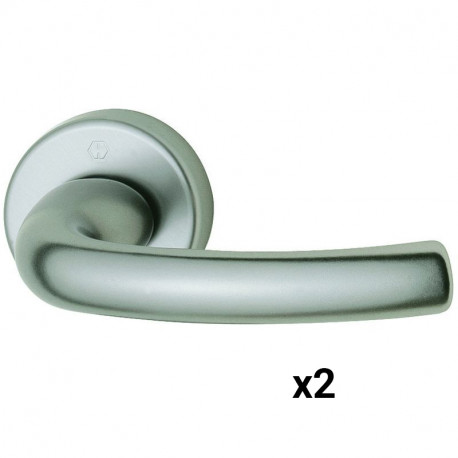 Bequille double Tokyo - Aluminium - Sans rosace - Carré - Inox