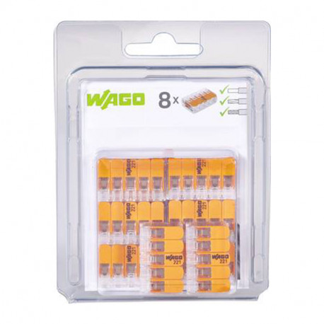 Boîte de 8 bornes de raccordement COMPACT Wago - 5 conducteurs
