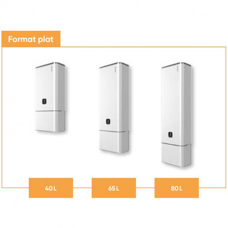 Chauffe-eau électrique connecté Linéo Atlantic - 2250W - Plat vertical mural - 65L - Blanc