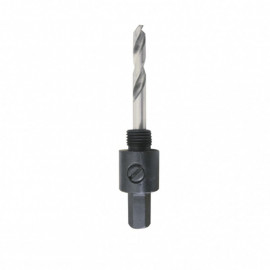 Mandrin hexagonal 11.11mm avec foret pilote Leman Sa - pour trépan HSS bi-métal Ø 32 à 210mm