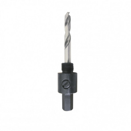 Mandrin hexagonal 11.11mm avec foret pilote Leman Sa - pour trépan HSS bi-métal Ø 32 à 210mm