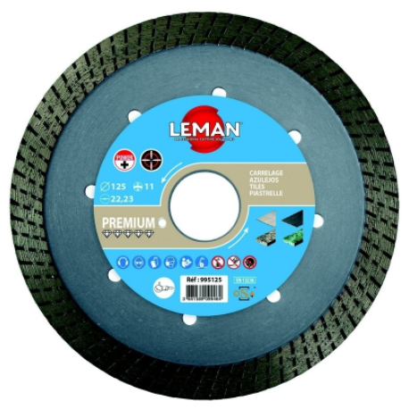 Disque diamant Leman SA - jante continue - grès cérame - ø125mm