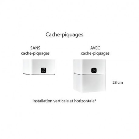 Cache-piquages carré Atlantic - Pour chauffe-eau Linéo 100 à 150L - Blanc