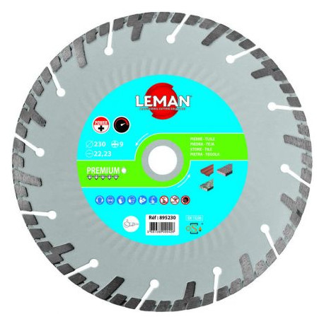 Disque diamant Turbo à segments - Leman SA - pour tuile et pierre - ø230mm