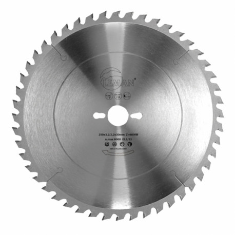 Lame de scie carbure Leman - pour mise à format - Ø 250mm - 60 dents