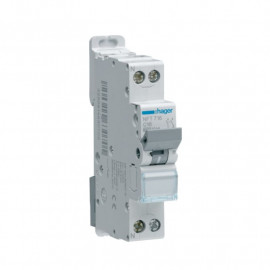 Disjoncteur Hager- 1P+N - 16A - 6-10kA - Type C