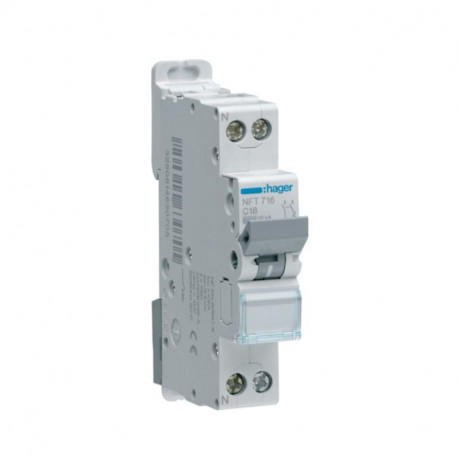 Disjoncteur Hager- 1P+N - 16A - 6-10kA - Type C
