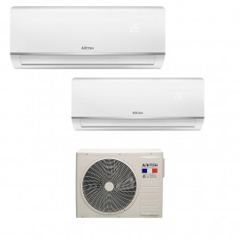 Climatiseur réversible Bisplit + Pompe à chaleur Airton - Fluide R32 - 2600W+3500W - 30m²+40m²