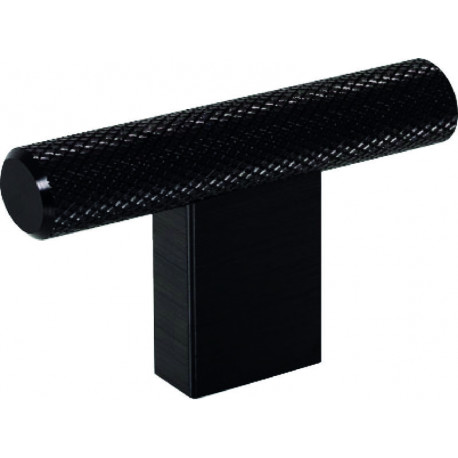 Poignée de meuble Graf Mini de Viefe - 60x33mm - Aluminium strié - Noir brossé