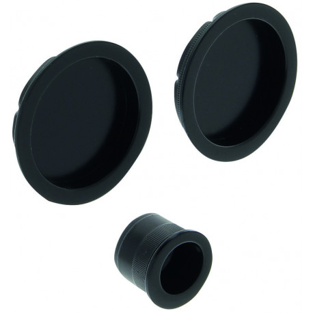 Kit poignées cuvette Cadap - Pour portes coulissantes - Rondes - Zamak - Noir